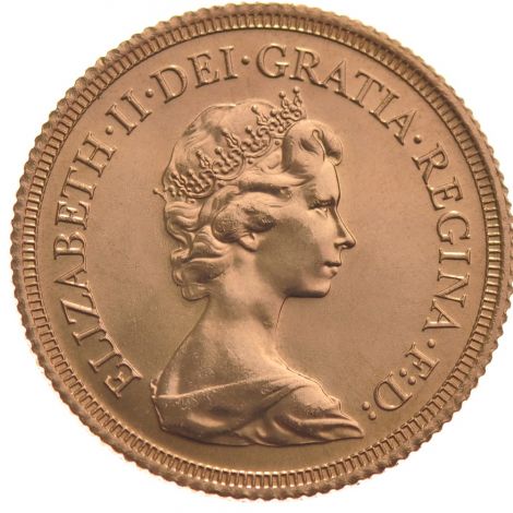 1974 Gold Sovereign - Elizabeth II Decimal head