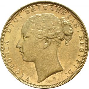 1872 Gold Sovereign - Victoria Young Head